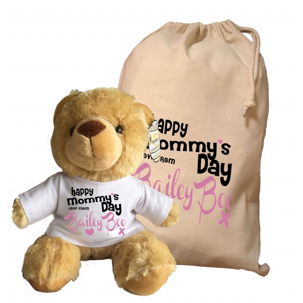 Personalised Mothers Day Teddy Bear With Matching Gift Bag - Bailey Boo  Design